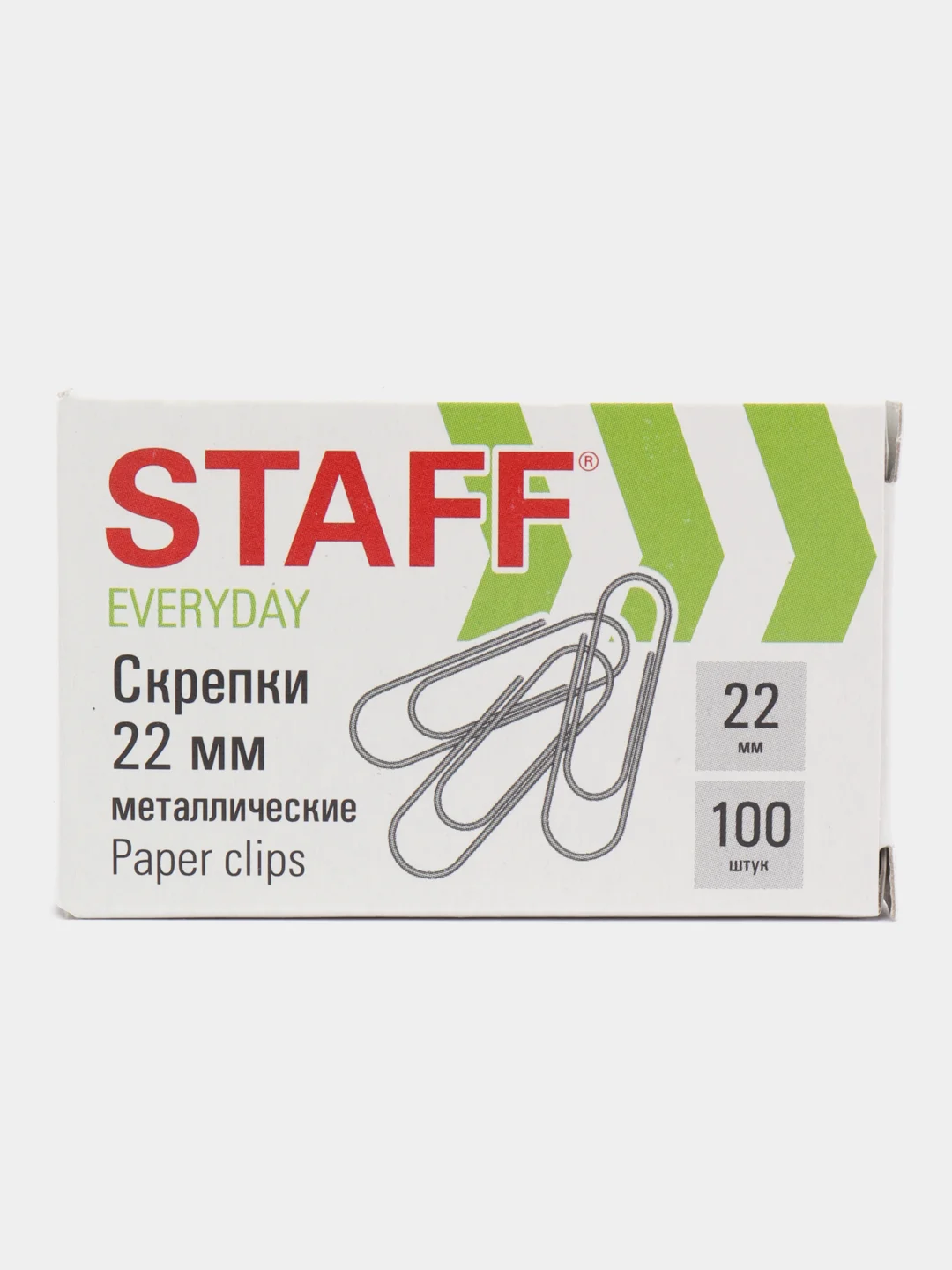 Скрепки канцелярские 22 мм, 100шт