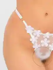 Белый трусы кружевные стринги, женские