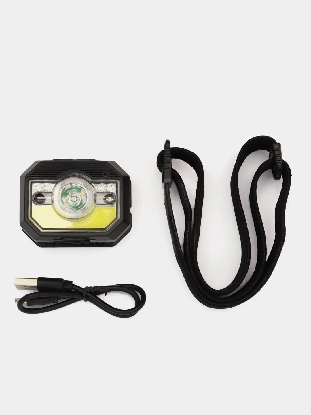 ЕРМАК фонарь на голову, сенсорный, XPE COB LED, 11 режимов, 1000мАч, USB кабель, 6 х 4,5 х 3 см, пластик
