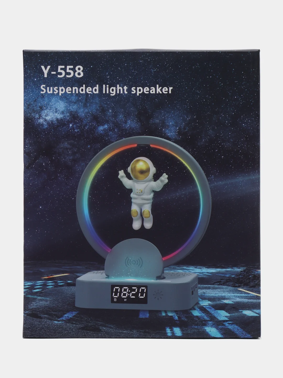 Серый умная колонка RGB Y-558 "Астронавт"