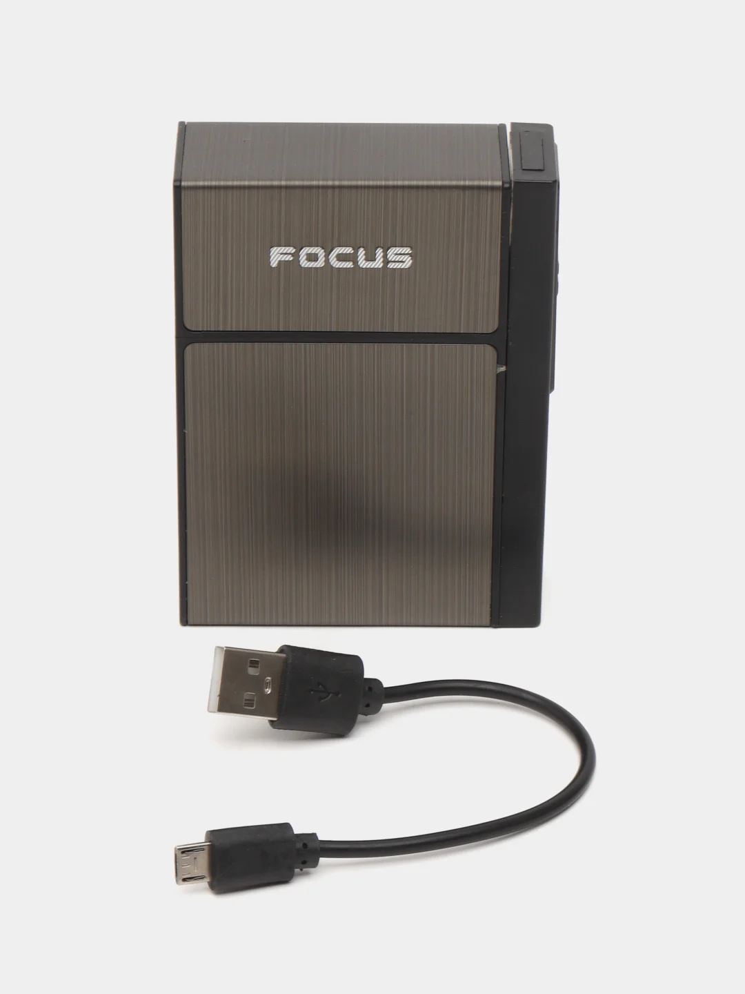 Черный портсигар для сигарет, мужской, с электронной зажигалкой USB, для 20 сигарет