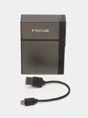 Черный портсигар для сигарет, мужской, с электронной зажигалкой USB, для 20 сигарет