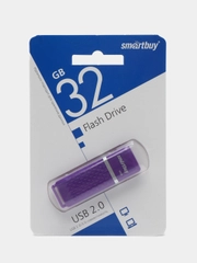 Флешка накопитель для компьютера 32 Gb, Smartbuy Quartz, Usb 2.0, фиолетовый, 512787