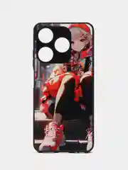 Рыжий чехол с рисунком на Tecno Spark 10 и Tecno Spark 10C (Текно Спарк 10 и Текно Спарк 10С)