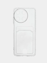 Чехол для Realme 11 4G (Реалми 11 4Г), прозрачный, с карманом для карты