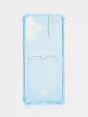 Голубой чехол для Tecno Pova Neo 3 (Техно Пова Нео 3) прозрачный, с карманом для карты