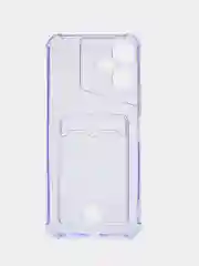 Лавандовый чехол для Tecno Pova Neo 3 (Техно Пова Нео 3) прозрачный, с карманом для карты