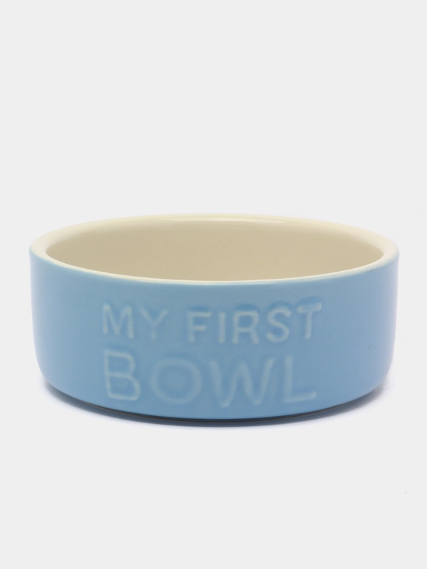 Миска керамическая для собак и кошек Scruffs "My First Bowl", голубая, 13 х 13 х 5 см, 400 мл
