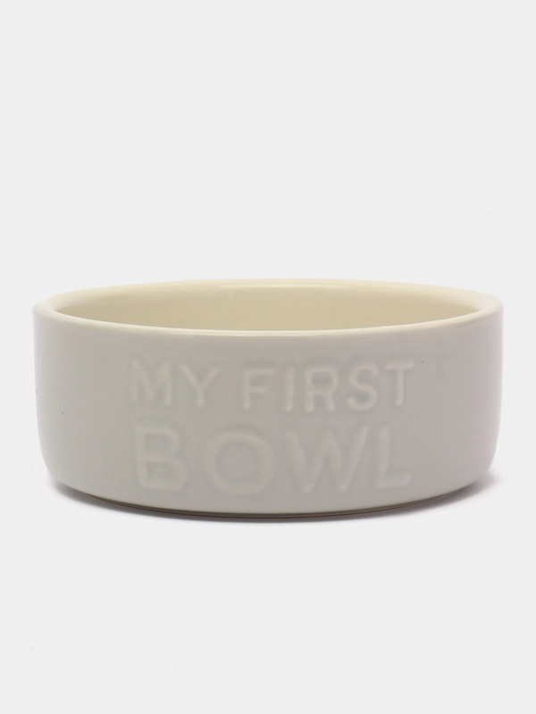 Миска керамическая для собак и кошек SCRUFFS "My First Bowl", серая, 13х13х5 см, 400 мл