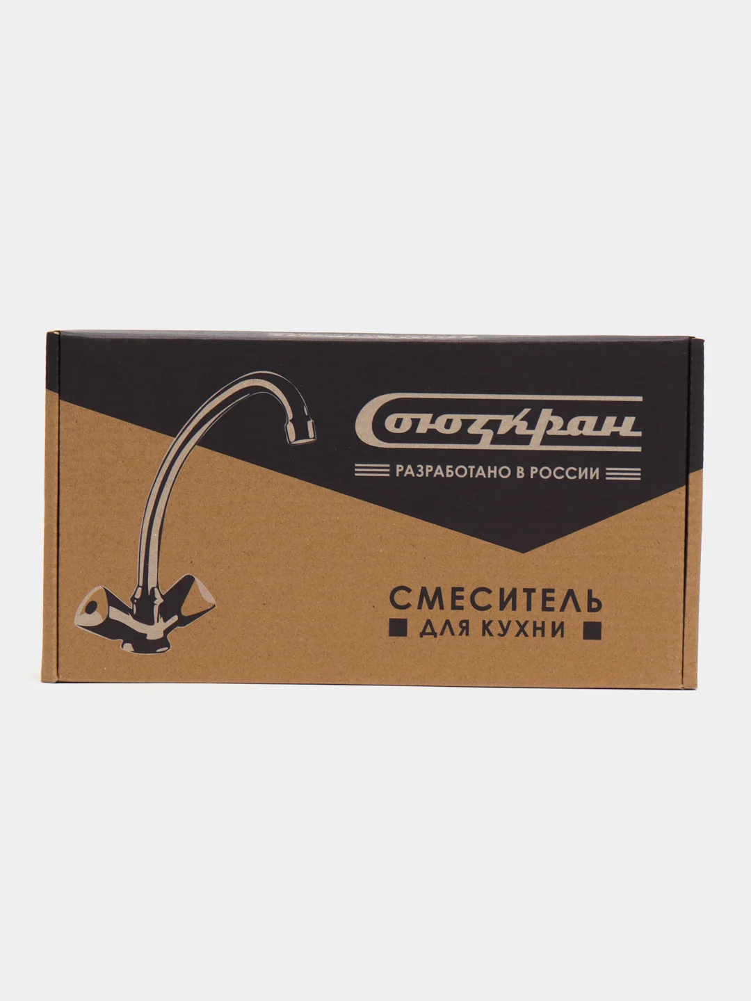 СоюзКран Смеситель для кухни, поворотный излив 20 см, керам. кран-буксы 1/2, хром, цинк