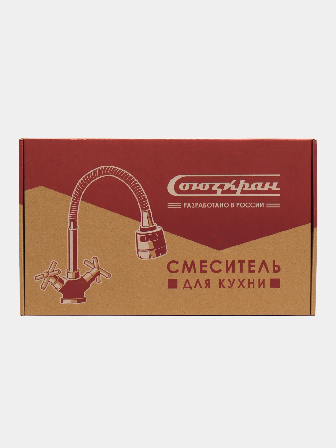 СоюзКран смеситель для кухни, гибкий излив, кер. кран-буксы 1/2, нерж. сталь, SS01-F217