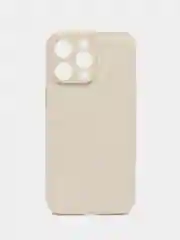Кремовый кожаный чехол с принтом на iPhone XR, 11, 12, 13, 14, 15, Pro, Max