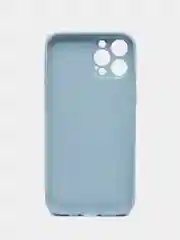 Светло-синий кожаный чехол с принтом на iPhone XR, 11, 12, 13, 14, 15, Pro, Max
