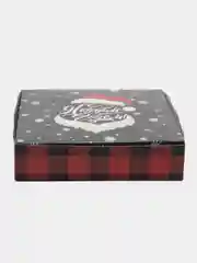 Черный коробка подарочная новогодняя  "Новый год", складная