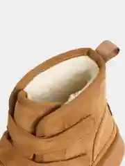Бежевый угги женские, на липучке, с мехом