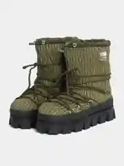 Зеленый дутики женские, зимние