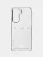Марсала чехол для Honor 90 Lite (Хонор 90 Лайт), прозрачный, с карманом для карты