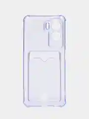 Прозрачный чехол для Honor 90 Lite (Хонор 90 Лайт), прозрачный, с карманом для карты