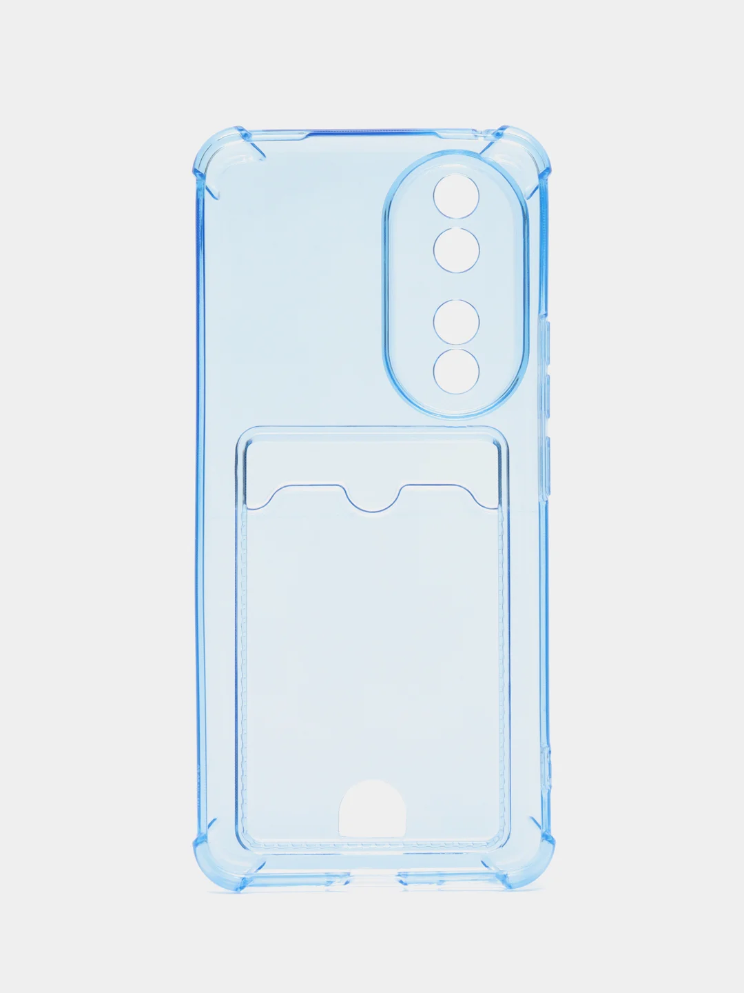 Голубой чехол для Honor 90 / Хонор 90, прозрачный, с карманом для карты