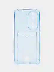 Голубой чехол для Honor 90 / Хонор 90, прозрачный, с карманом для карты