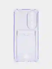 Сиреневый чехол для Honor 90 / Хонор 90, прозрачный, с карманом для карты