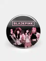 Тёмно-розовый значки Blackpink (БлэкПинк) "Участники K-pop группы", 2 размера