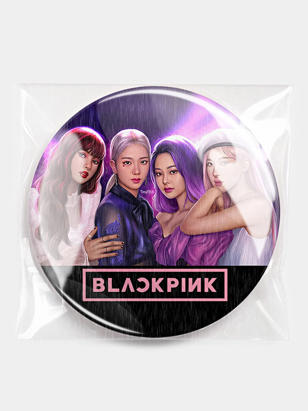 Сиреневый значки Blackpink (БлэкПинк) "Участники K-pop группы", 2 размера