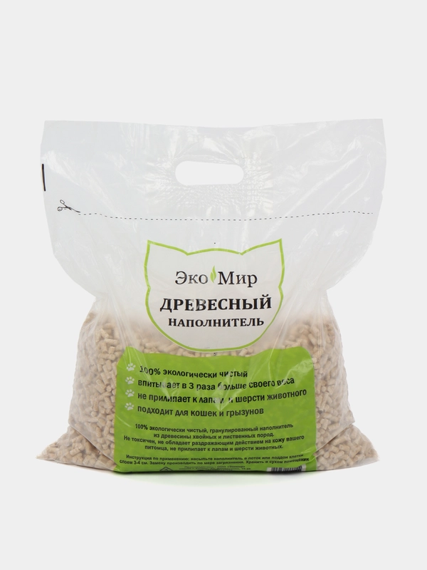 Наполнитель древесный Эко Мир, 4 кг