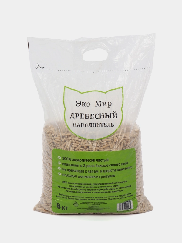 Древесный наполнитель ЭкоМир, 8 кг