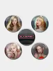 Разноцветный значки Blackpink (БлэкПинк) "Участники K-pop группы", 2 размера