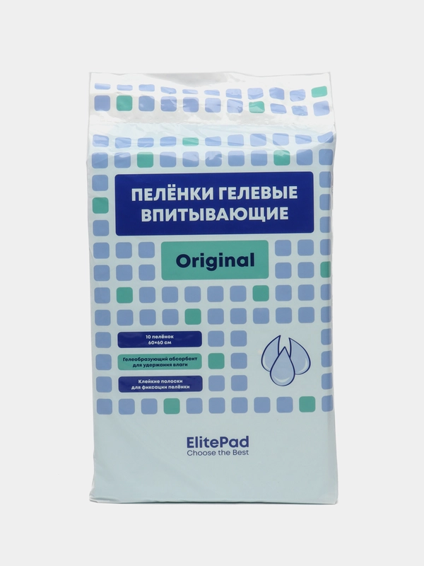 Пелёнки для собак одноразовые гелевые ELITEPAD "Original", 60 х 60 см, 10 шт/уп