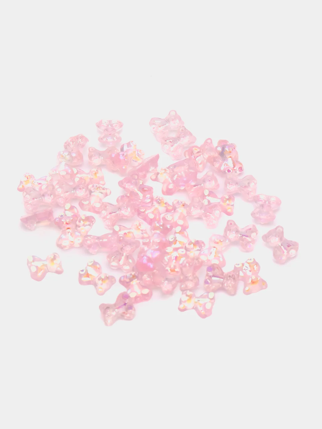 Пастельно-коралловый объемные фигурки для маникюра / Стразы для 3D дизайна ногтей