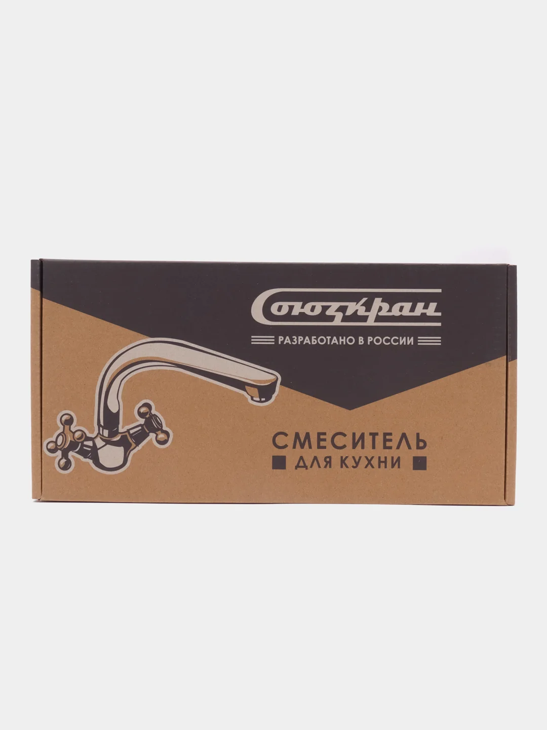 СоюзКран смеситель для кухни, поворотный излив 25 см, керам. кран-буксы 1/2, хром, цинк