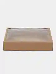 Коробка сборная без печати крышка-дно бурая с окном, 37 х 32 х 7 см