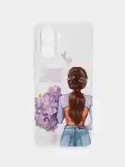Сиреневый силиконовый чехол на Realme C33 (Реалми С33)