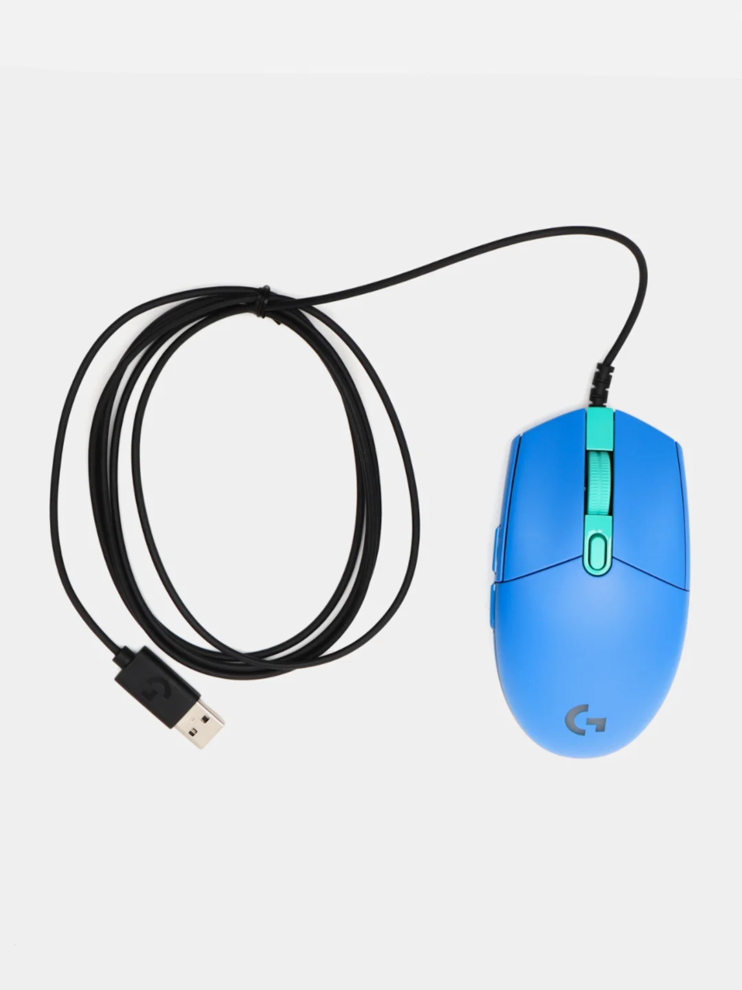 Лазурный комплект: мышь Logitech G102 (синяя, черная, белая), коврик и противоскользящие коньки