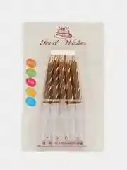 Золотой свечки для торта, неоновые, спираль, 10 штук