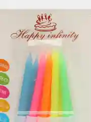 Конфетный свечки для торта, неоновые, спираль, 10 штук