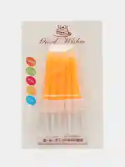 Оранжевый свечки для торта, неоновые, спираль, 10 штук