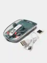 Белый мышь беспроводная компьютерная, прозрачная, Bluetooth, 2.4Ггц