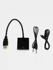 Адаптер переходник HDMI - VGA, с jack 3,5 мм, и кабелем microUSB для питания