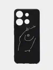 Бежевый меланж силиконовый чехол для Infinix SMART 7, с принтом, с рисунком, Инфиникс Смарт 7