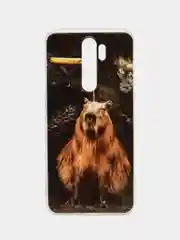 Коричневый силиконовый чехол на Xiaomi Redmi Note 8 Pro (Сяоми Редми Нот 8 Про)