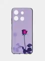 Серебряный силиконовый чехол для Infinix SMART 7 HD, с принтом, с рисунком (Инфиникс Смарт 7 ХД)