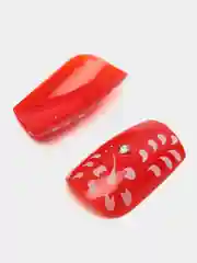 Тёмно-розовый ногти накладные с рисунками и стразами, разные виды
