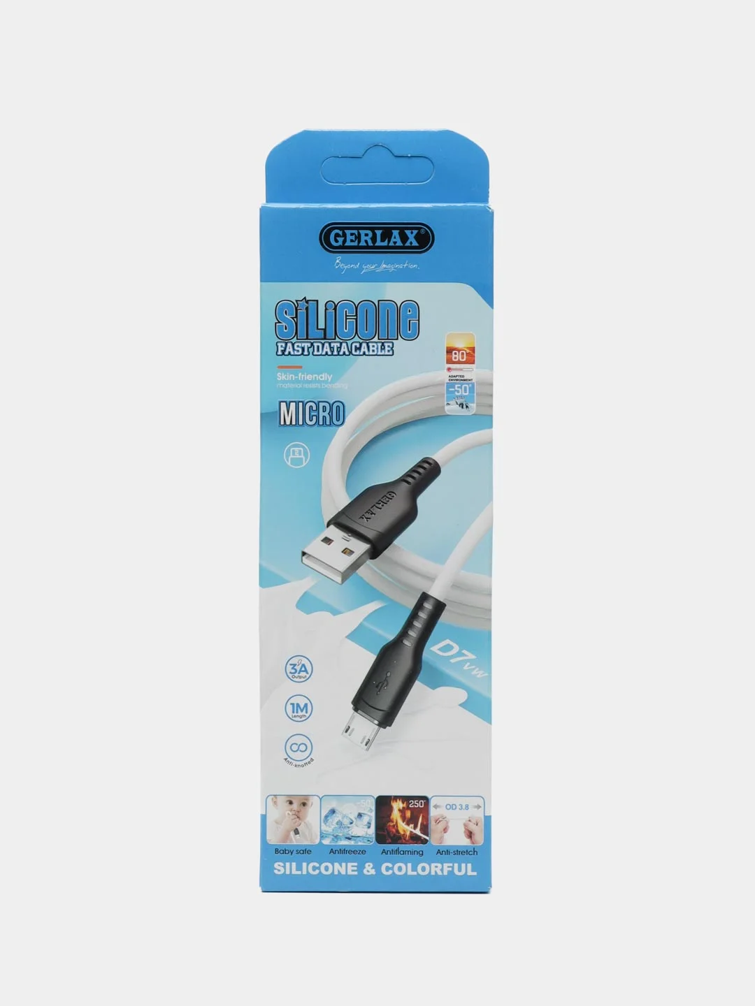 Белый кабель морозостойкий Type-C/ Micro USB/ Lightning iPhone силиконовый