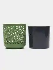 Зеленый кашпо Leaves