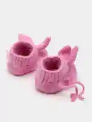 Розовый пинетки вязаные с ушками, для малышей