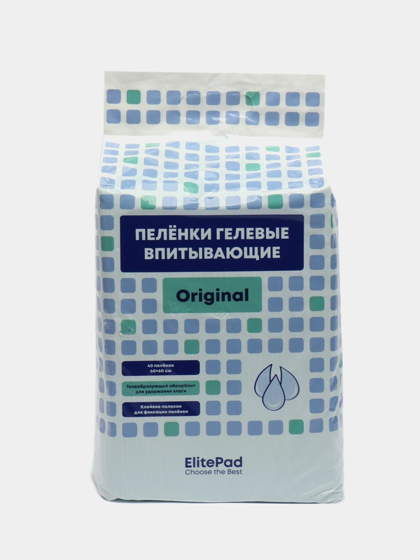 Пелёнки для собак одноразовые гелевые Elitepad "Original", 60 х 60 см, 40 шт/уп