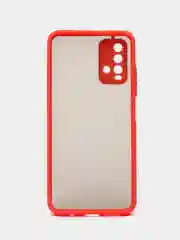 Красный чехол для Xiaomi Redmi 9T, (Note 9T Asia) полупрозрачный, пластиковый Редми 9Т